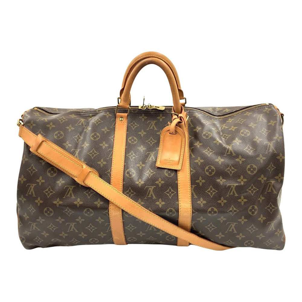 Louis Vuitton Monogram Keepall Boston Bag Brown